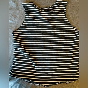 Lululemon Classic-Fit Cotton-Blend‎ Tank black/white stripe, raw edge SZ L